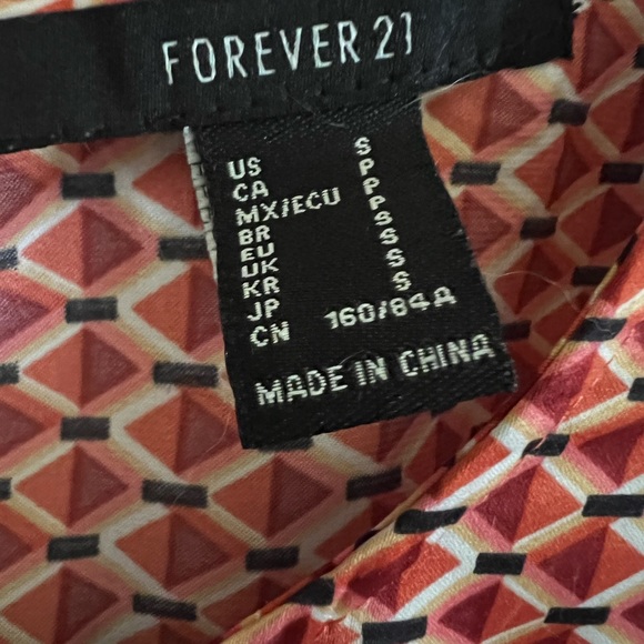 Forever 21 Flutter Sleeve Orange Blouse (sm) - Picture 5 of 9